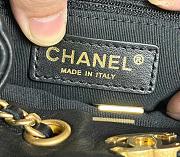 Fortok Chanel Blended Fabrics Chain Calfskin Leather Bag Black 16.5x17x12cm - 5