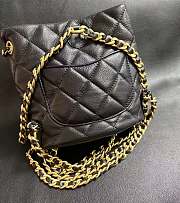 Fortok Chanel Blended Fabrics Chain Calfskin Leather Bag Black 16.5x17x12cm - 4