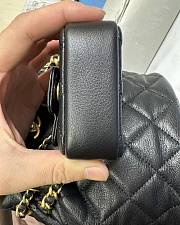 Fortok Chanel Blended Fabrics Chain Calfskin Leather Bag Black 16.5x17x12cm - 2