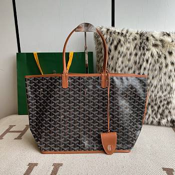 Fortok Goyard Aniou Tote Bag Black and Brown 30×14×25cm