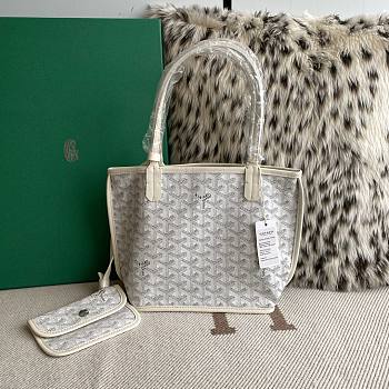 Fortok Goyard Mini Tote Bag White 28cm