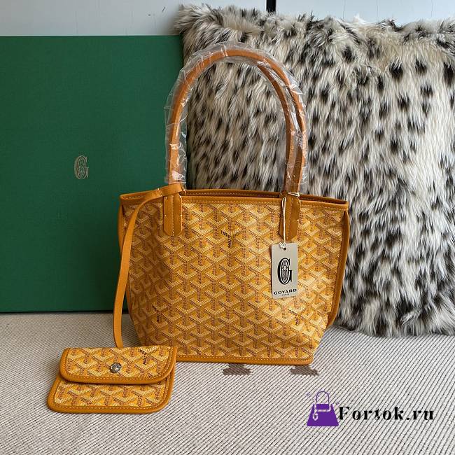 Fortok Goyard Mini Tote Bag Yellow 28cm - 1