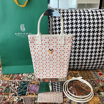 Fortok Goyard Poitiers Claire-Voie Bag White and Orange 24x1x21cm 