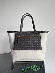 Fortok Bottega Veneta Flip Flap Tote Bag Beige 43x20x31cm - 1