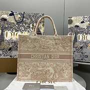 Fortok Dior Large Book Tote Pink Embroidery Bag E68888 41.5x32x5cm - 1