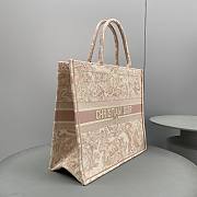 Fortok Dior Large Book Tote Pink Embroidery Bag E68888 41.5x32x5cm - 4