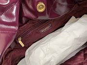 Fortok Chanel Handbag Burgundy 30x30x8cm - 3