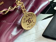 Fortok Chanel Handbag Burgundy 30x30x8cm - 4