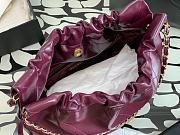 Fortok Chanel Handbag Burgundy 30x30x8cm - 5