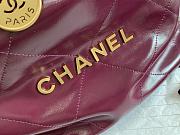 Fortok Chanel Handbag Burgundy 30x30x8cm - 6