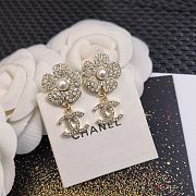 Fortok Chanel23s Camellia Pearl Stud Earrings - 2