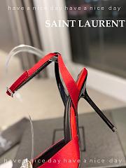 Fortok Saint Laurent Red Fanny Slingback Pumps In Crepe Satin - 4