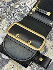 Fortok Dior Saddle Belt Black Smooth Calfskin and Technical Fabric 80 MM - 5