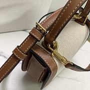 Fortok Celine Mini Besace Triomphe In Textile And Calfskin Natural Bag - 6