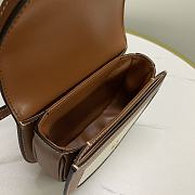 Fortok Celine Mini Besace Triomphe In Textile And Calfskin Natural Bag - 5
