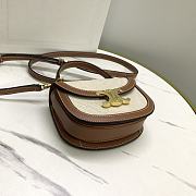 Fortok Celine Mini Besace Triomphe In Textile And Calfskin Natural Bag - 3