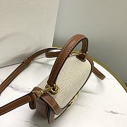 Fortok Celine Mini Besace Triomphe In Textile And Calfskin Natural Bag - 4