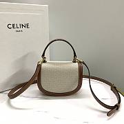 Fortok Celine Mini Besace Triomphe In Textile And Calfskin Natural Bag - 2