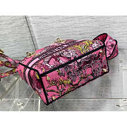 Fortok Dior Lady Bag Fuchsia Multicolor Toile de Jouy Voyage Embroidery 24cm - 5