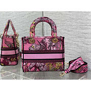 Fortok Dior Lady Bag Fuchsia Multicolor Toile de Jouy Voyage Embroidery 24cm - 4