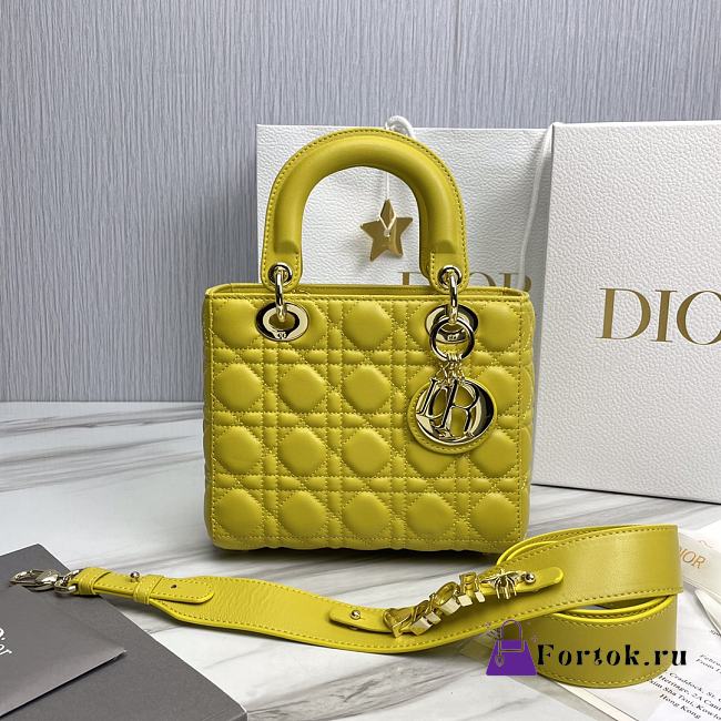 Fortok Dior Laday Bag Yellow 20.5x8.5x17cm - 1
