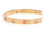 Fortok Cartier Love 4 Diamonds Bracelet Gold/Silver - 3