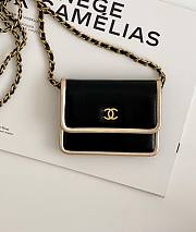Fortok Chanel Shiny Crumpled Calfskin, Metallic Bag Black  - 1