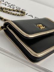 Fortok Chanel Shiny Crumpled Calfskin, Metallic Bag Black  - 4