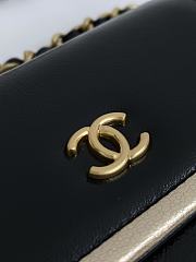 Fortok Chanel Shiny Crumpled Calfskin, Metallic Bag Black  - 6