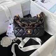 Fortok Chanel Mini Flap Bag Lambskin Wenge Wood & Gold-Tone Metal Black - 1