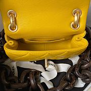 Fortok Fortok Chanel Mini Flap Bag Lambskin Wenge Wood & Gold-Tone Metal Yellow - 3