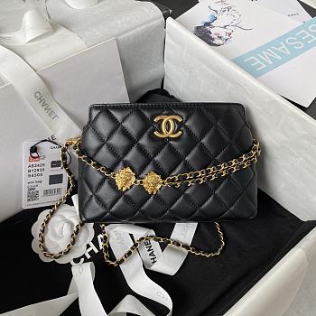 Fortok Chanel Woc Shoulder Bag Black 19x13x8cm