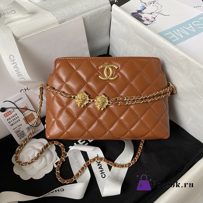 Fortok Chanel Woc Shoulder Bag Brown 19x13x8cm - 1