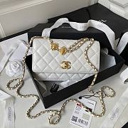 Fortok Chanel Woc Mini Flap Bag Lambskin White 19cm - 1