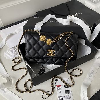 Fortok Chanel Woc Mini Flap Bag Lambskin Black 19cm