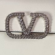 Fortok Valentino Small Vsling Handbag With Jewel Embroidery in White 22x17x9cm - 5