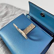Fortok Valentino Small Vsling Handbag With Jewel Embroidery in Blue 22x17x9cm - 2