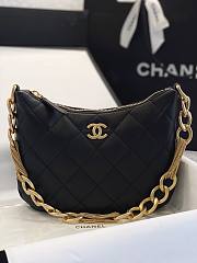 Fortok Chanel 23A Tassel Armpit Bag Black 24x19x5cm - 1