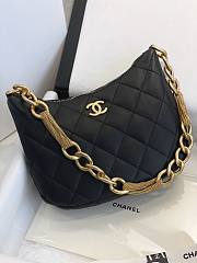 Fortok Chanel 23A Tassel Armpit Bag Black 24x19x5cm - 2