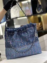 Fortok Chanel 23A Denim Blended Fabric Bag 35x37x7cm - 1