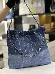 Fortok Chanel 23A Denim Blended Fabric Bag 35x37x7cm - 4