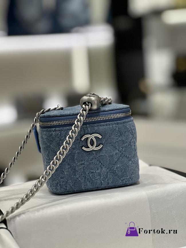 Fortok Chanel 23P Denim Vanity Case 11x8.5x7cm - 1