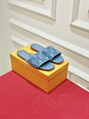 Fortok Louis Vuitton Classic Slippers Blue
