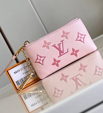 Fortok Louis Vuitton Key Pouch Pink 12x7x1.5cm