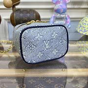 Fortok Louis Vuitton Micro Vanity Bag Blue M82467 11x10x8cm - 4