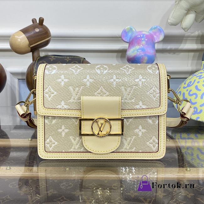 Fortok Louis Vuitton Mini Dauphine Bag Beige M22826 20x15x9cm - 1