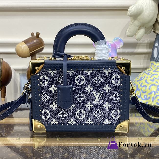 Fortok Louis Vuitton Petite Valise Bag Blue M20468 22.5x16x11cm - 1