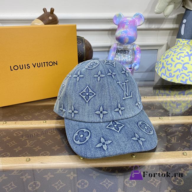 Fortok Louis Vuitton Monogram Washed Denim Cap M7156L - 1