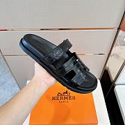 Fortok Hermes Chypre Sandals Crocodile Leather  Black - 2