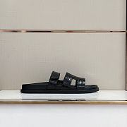 Fortok Hermes Chypre Sandals Crocodile Leather  Black - 3